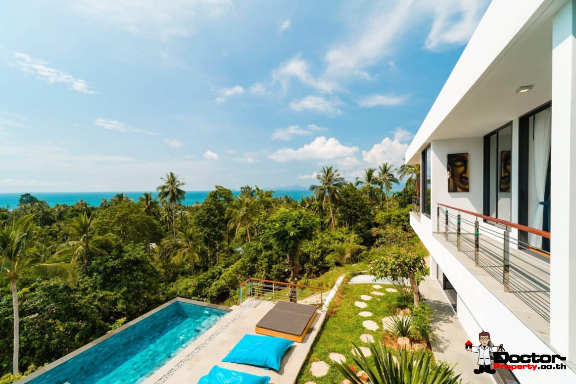 Luxury 3 Bedroom Pool Villa with Sea View in Bang Por, Koh Samui – For Sale
