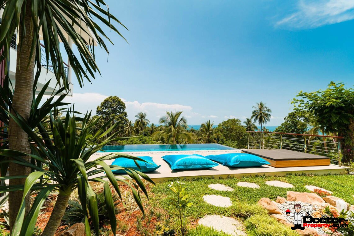 Luxury 3 Bedroom Pool Villa with Sea View in Bang Por, Koh Samui – For Sale