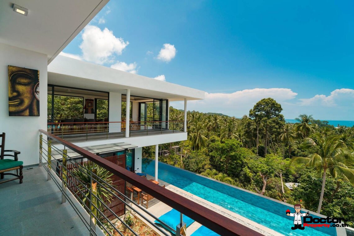 Luxury 3 Bedroom Pool Villa with Sea View in Bang Por, Koh Samui – For Sale