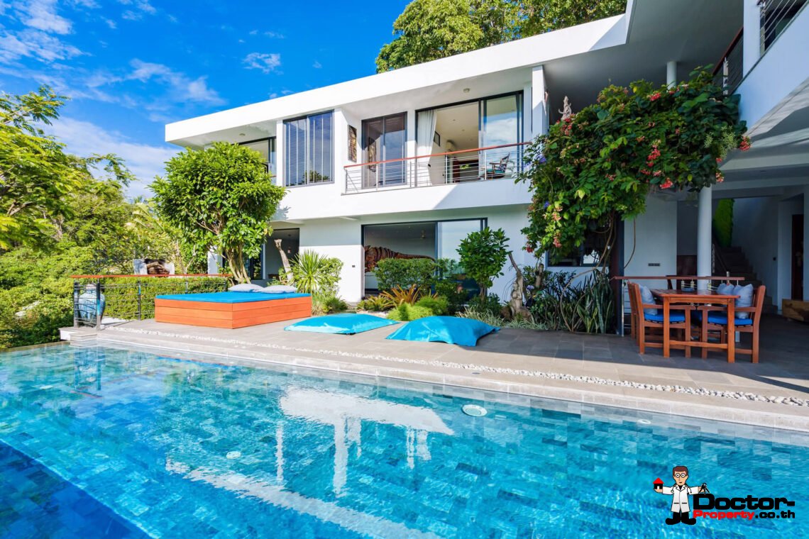 Luxury 3 Bedroom Pool Villa with Sea View in Bang Por, Koh Samui – For Sale
