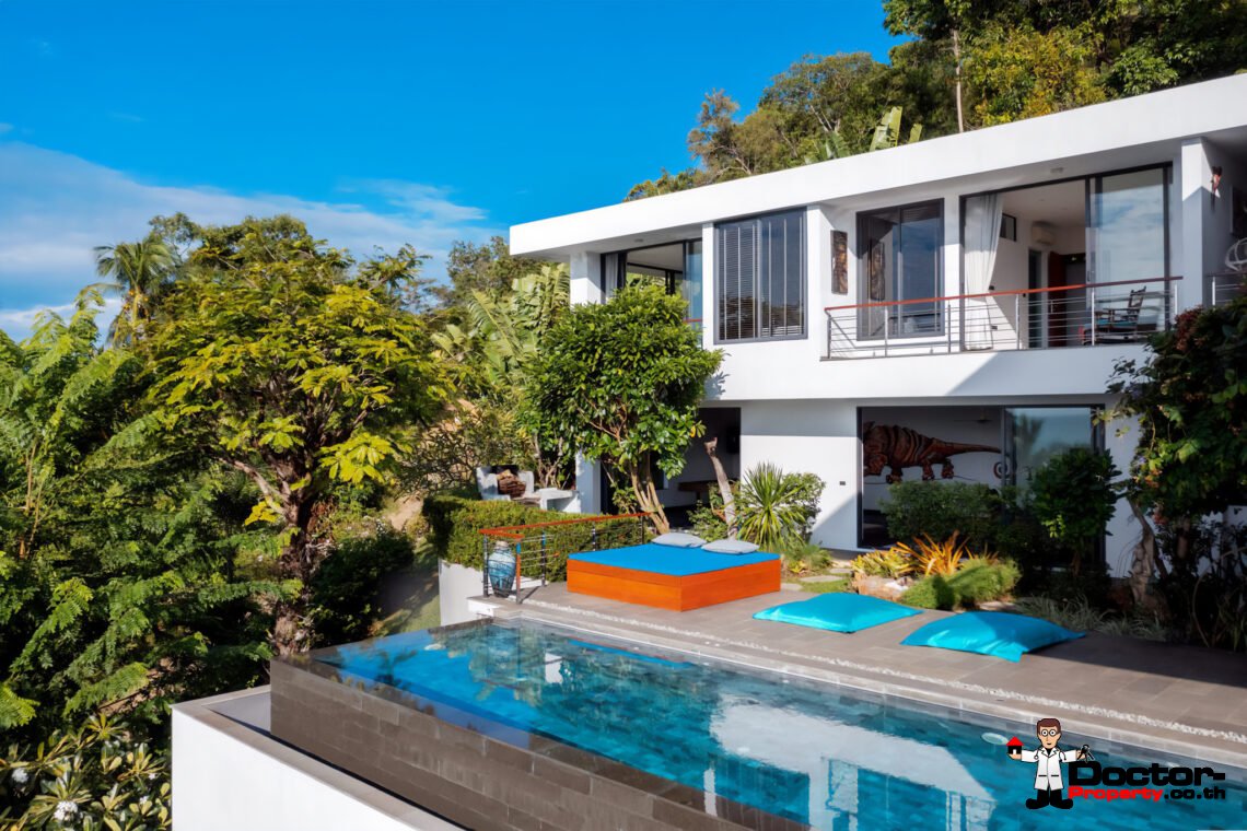 Luxury 3 Bedroom Pool Villa with Sea View in Bang Por, Koh Samui – For Sale