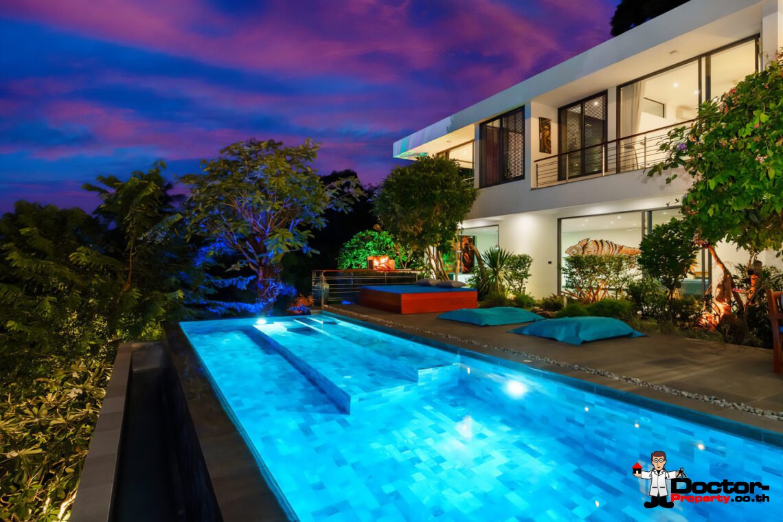 Luxury 3 Bedroom Pool Villa with Sea View in Bang Por, Koh Samui – For Sale