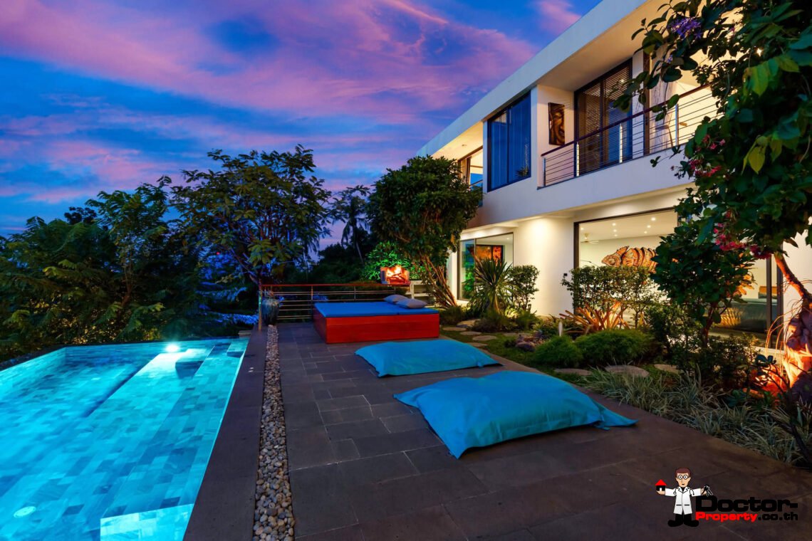 Luxury 3 Bedroom Pool Villa with Sea View in Bang Por, Koh Samui – For Sale