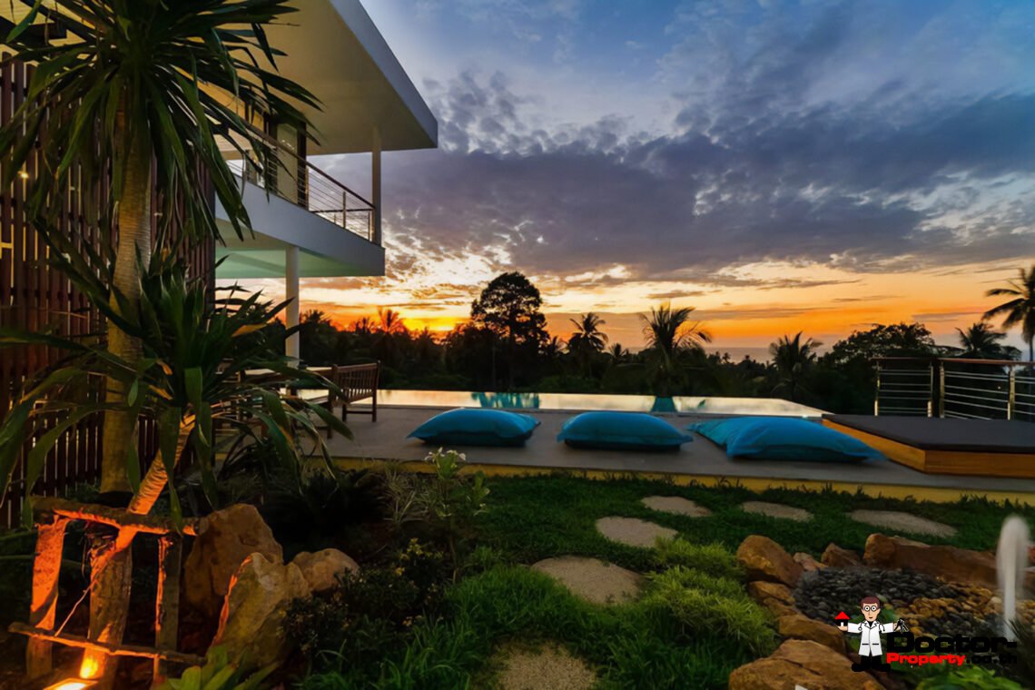 Luxury 3 Bedroom Pool Villa with Sea View in Bang Por, Koh Samui – For Sale