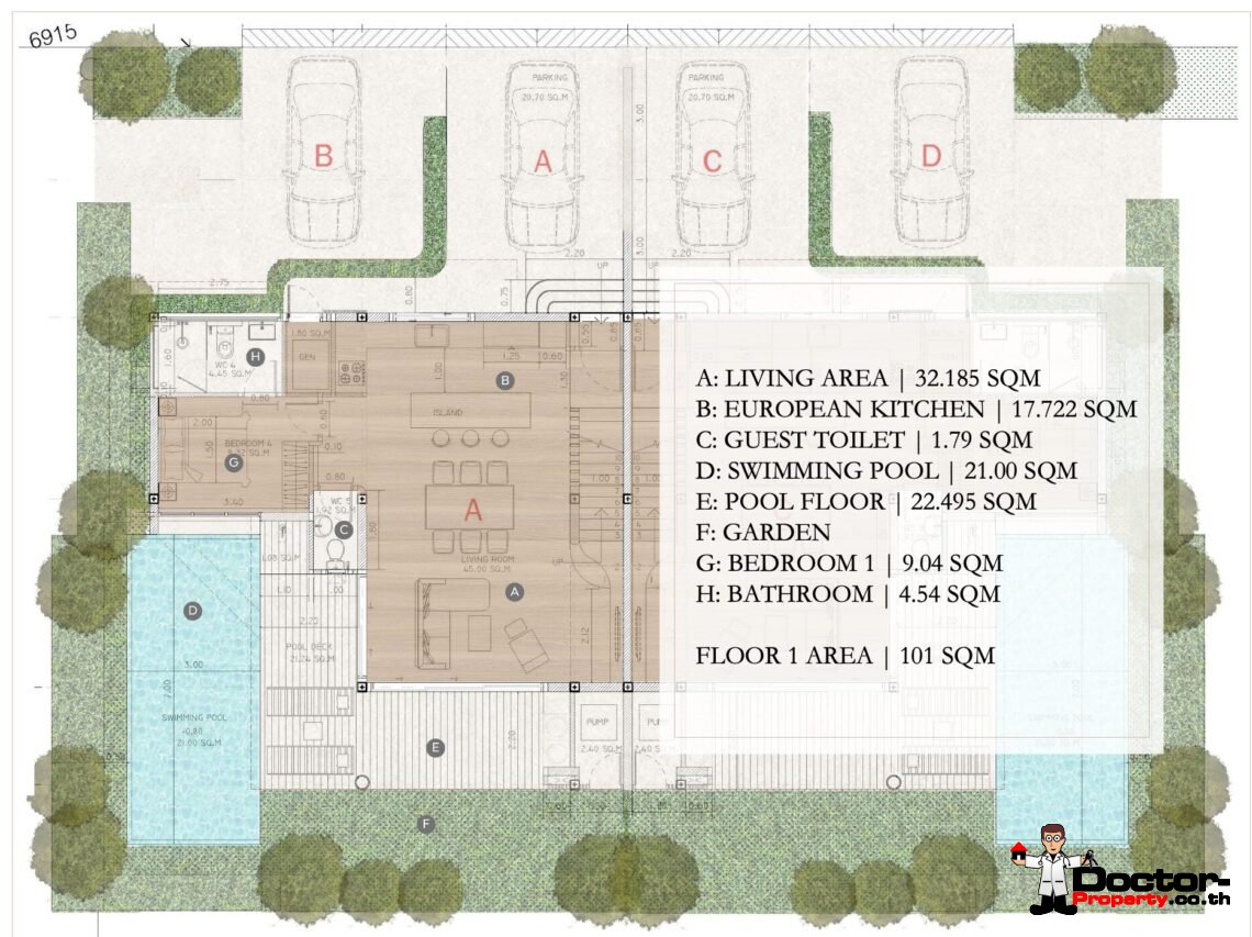 Semi Detached 4-5 Bedroom Pool Villa in Bo Phut, Koh Samui