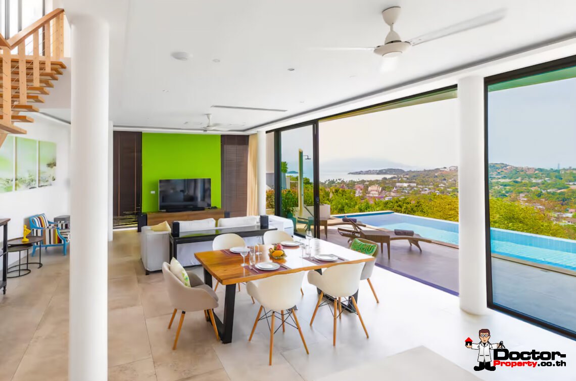 Luxury 4 Bedroom Pool Villa with Sea View in Plai Laem, Koh Samui – For Sale