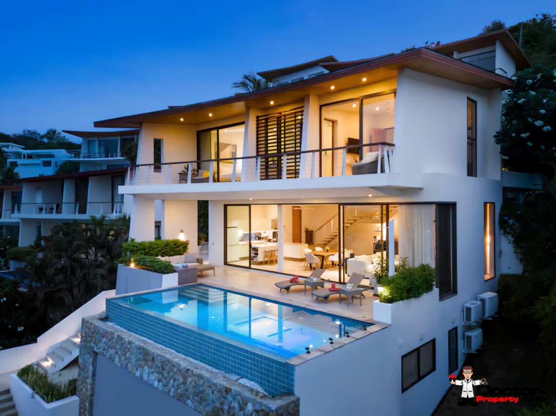 Luxury 4 Bedroom Pool Villa with Sea View in Plai Laem, Koh Samui – For Sale