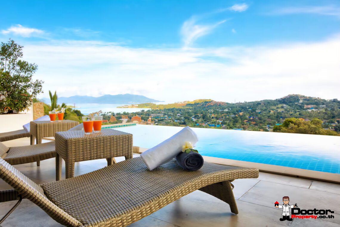Luxury 4 Bedroom Pool Villa with Sea View in Plai Laem, Koh Samui – For Sale