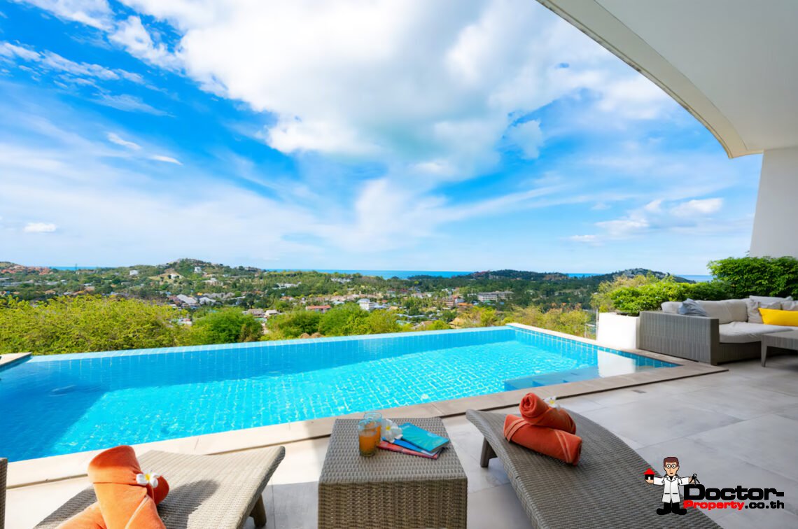 Luxury 4 Bedroom Pool Villa with Sea View in Plai Laem, Koh Samui – For Sale