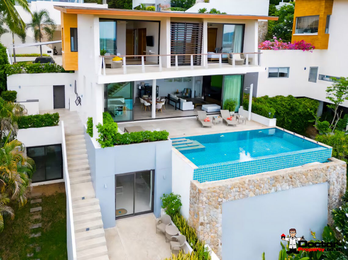 Luxury 4 Bedroom Pool Villa with Sea View in Plai Laem, Koh Samui – For Sale