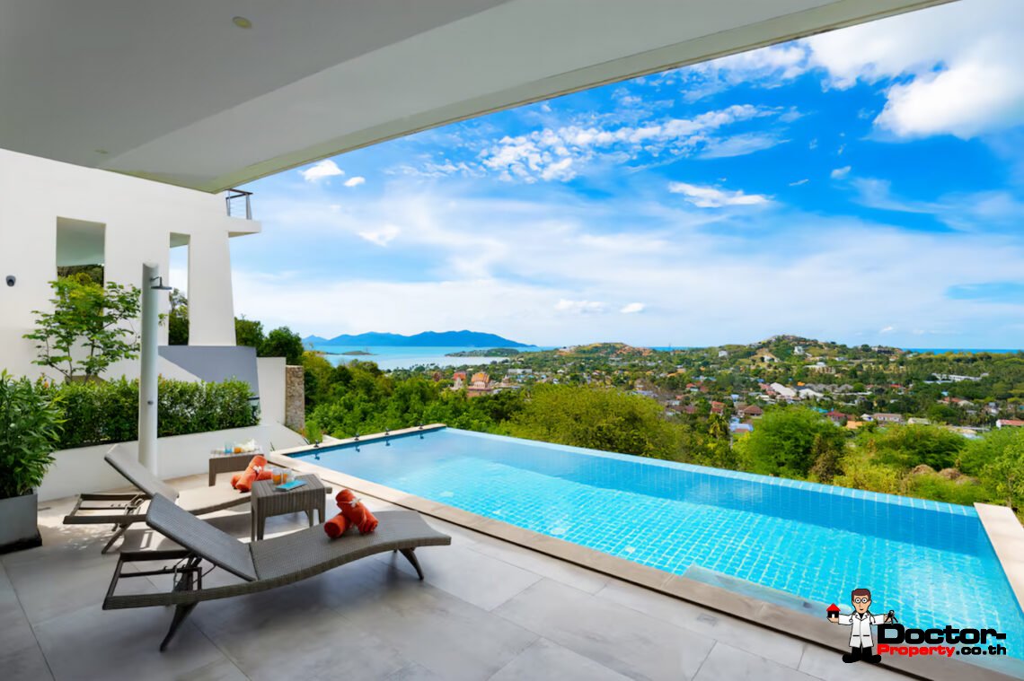 Luxury 4 Bedroom Pool Villa with Sea View in Plai Laem, Koh Samui – For Sale