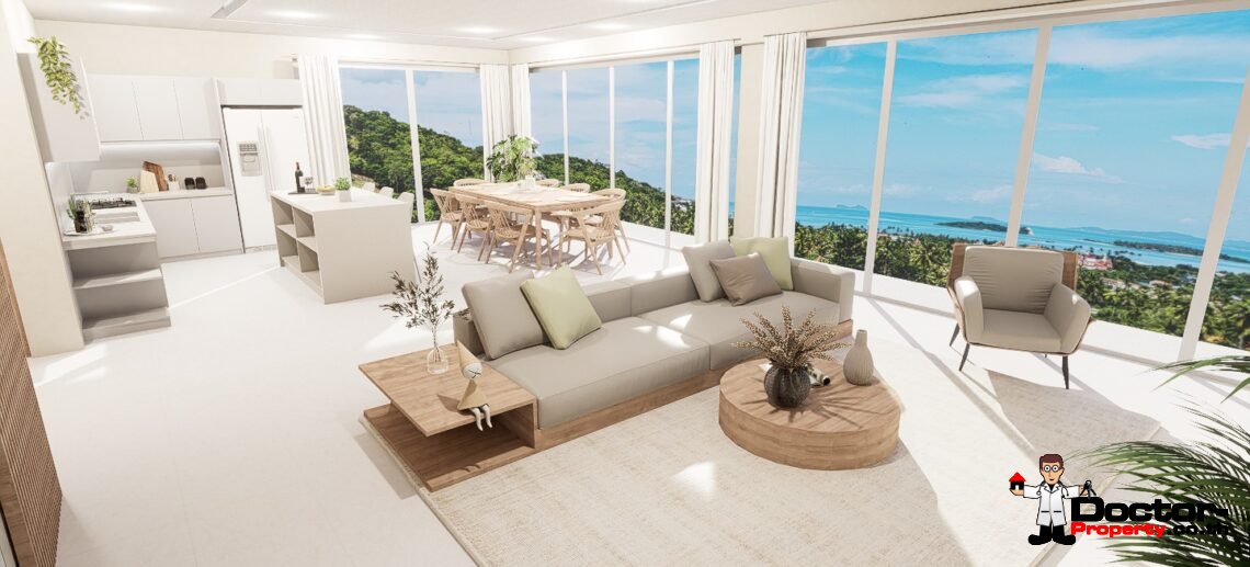 Luxury Modern 4 Bedroom Pool Villa with Sea View in Plai Laem, Koh Samui – For Sale