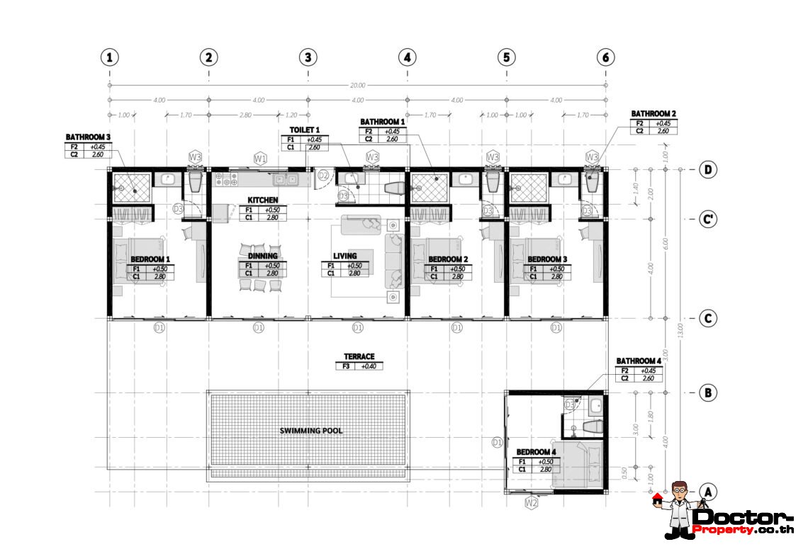 Tropical 2-3 Bedroom Pool Villa in Na Mueang, Koh Samui – For Sale