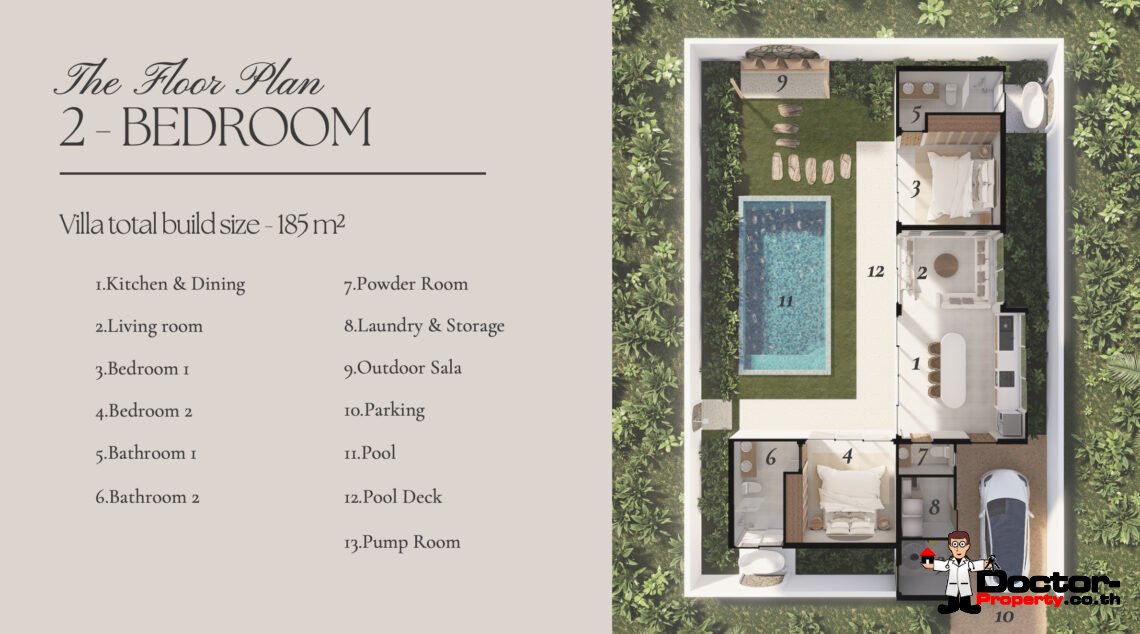 Tropical 2-3 Bedroom Pool Villa in Ban Tai, Koh Samui – For Sale