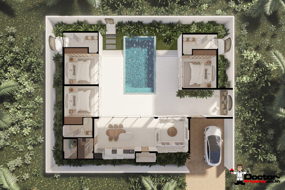 Tropical 2-3 Bedroom Pool Villa in Ban Tai, Koh Samui – For Sale