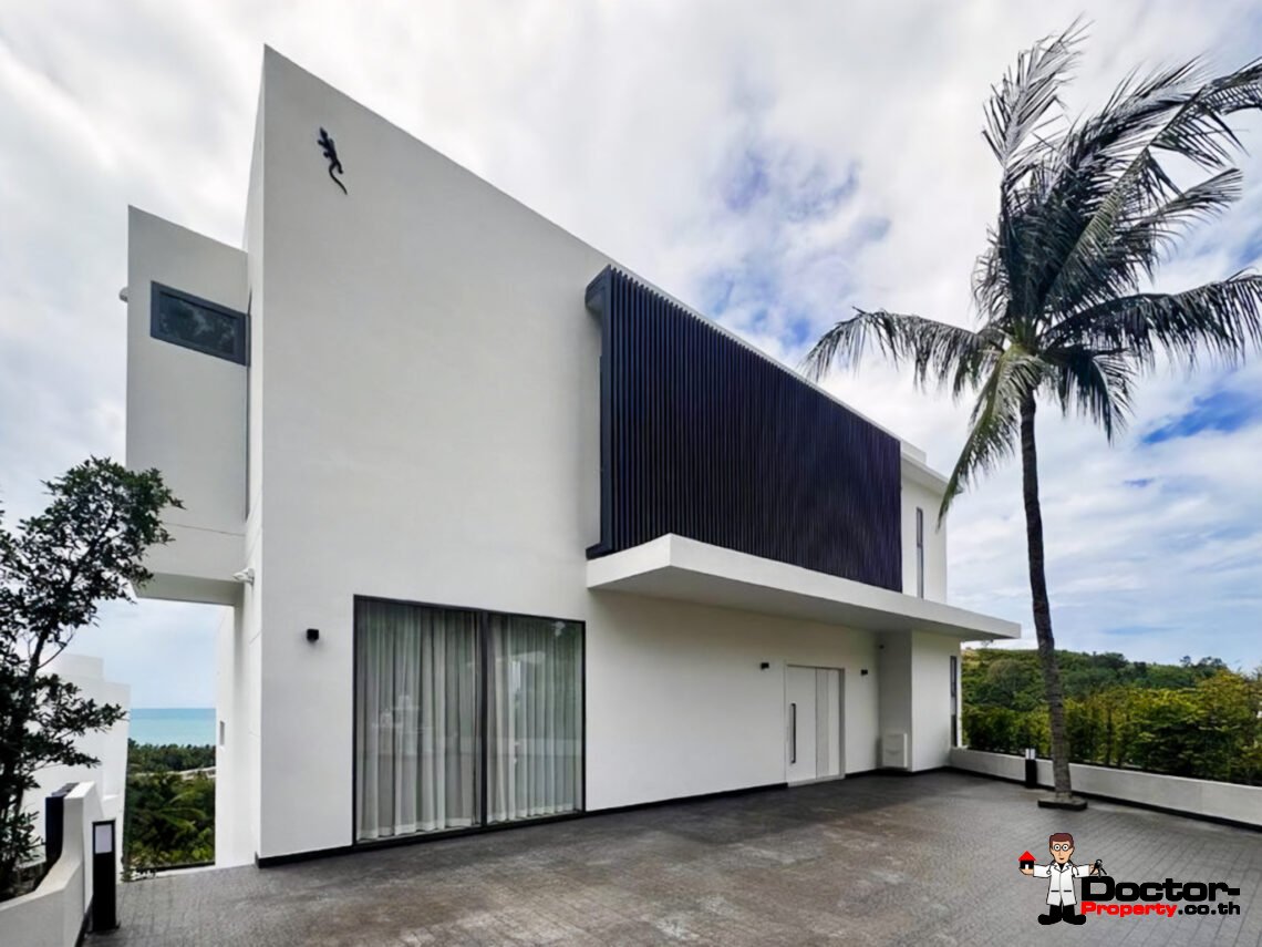 New 4 Bedroom Pool Villa with Sea View in Bang Por, Koh Samui – For Sale