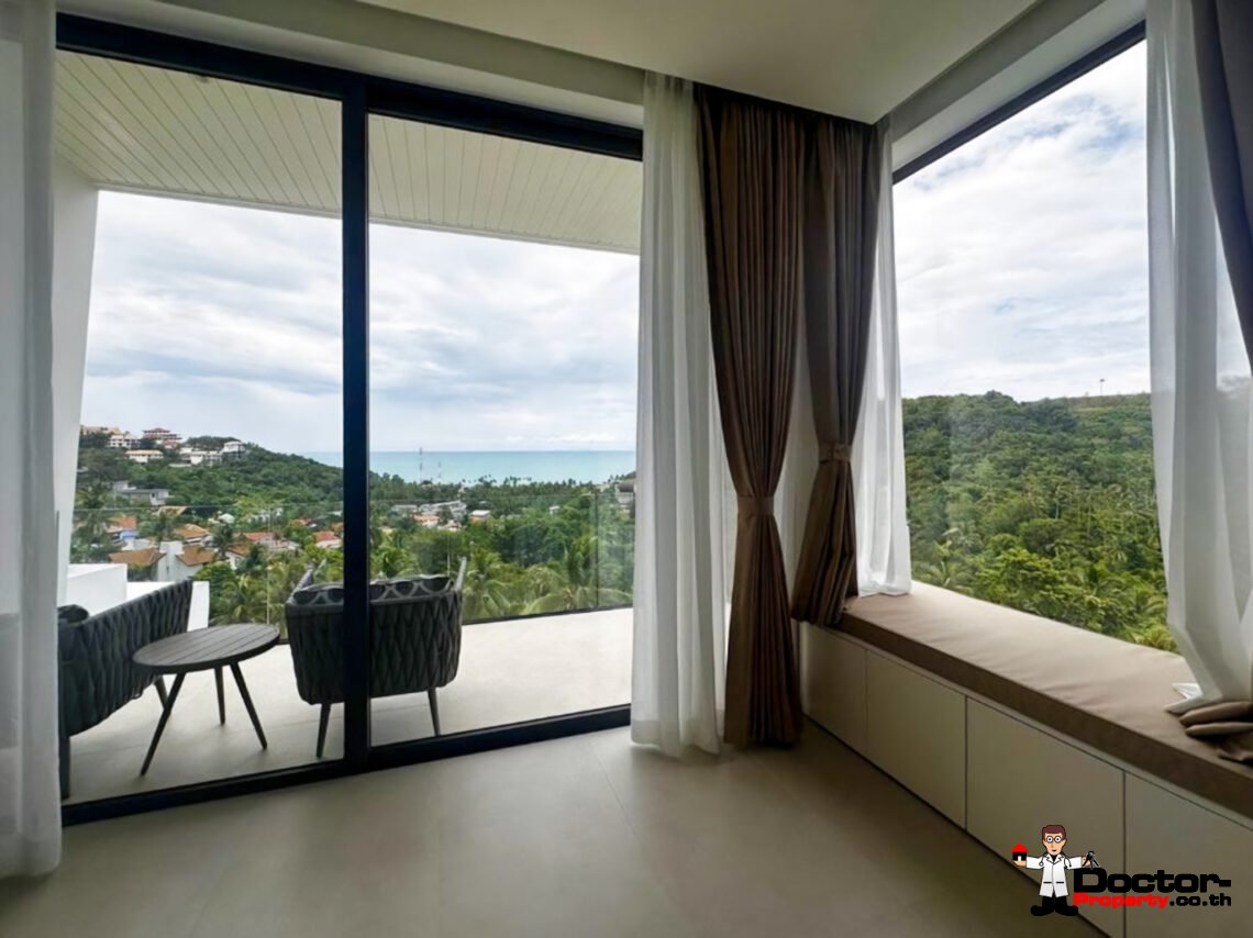 New 4 Bedroom Pool Villa with Sea View in Bang Por, Koh Samui – For Sale