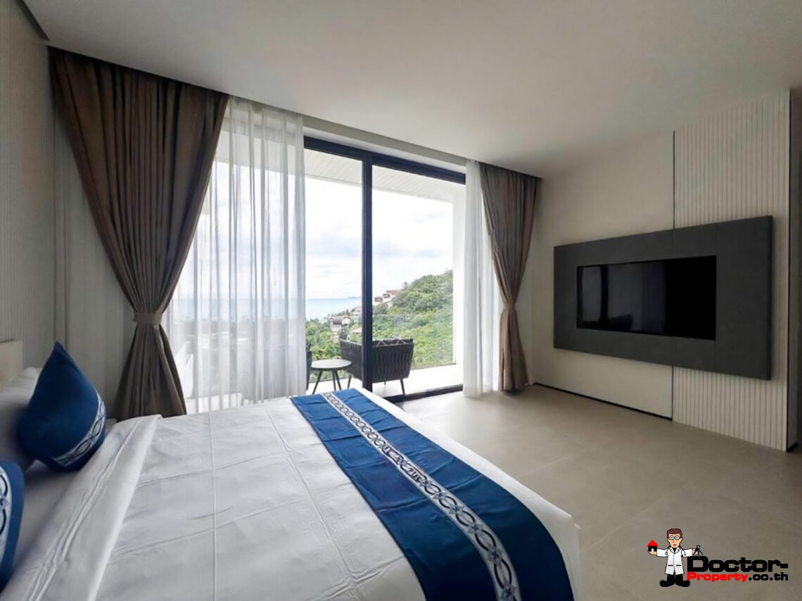 New 4 Bedroom Pool Villa with Sea View in Bang Por, Koh Samui – For Sale