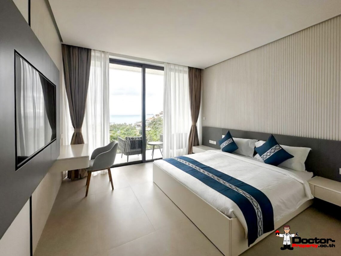 New 4 Bedroom Pool Villa with Sea View in Bang Por, Koh Samui – For Sale