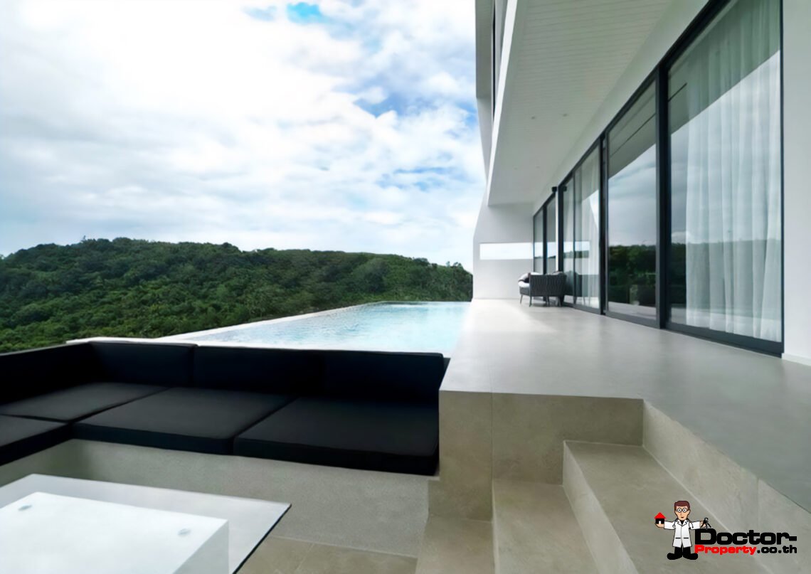 New 4 Bedroom Pool Villa with Sea View in Bang Por, Koh Samui – For Sale