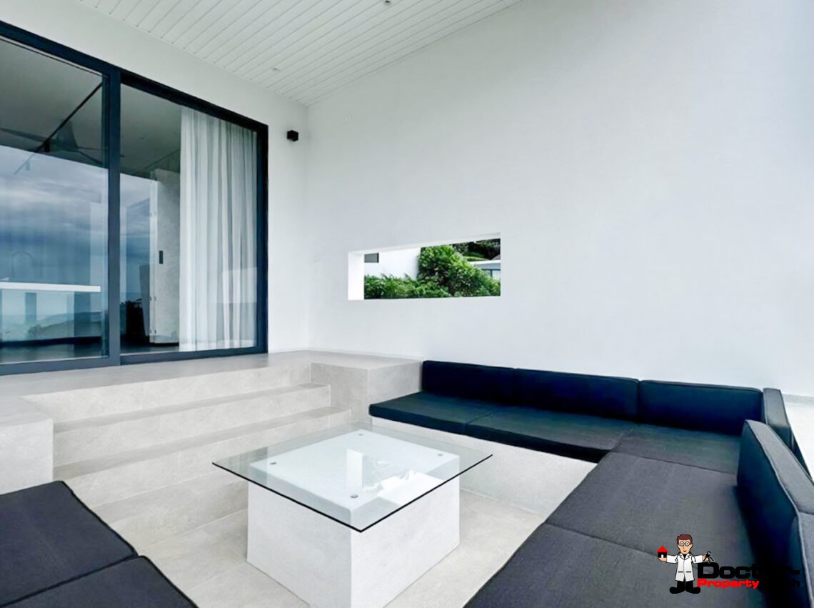New 4 Bedroom Pool Villa with Sea View in Bang Por, Koh Samui – For Sale