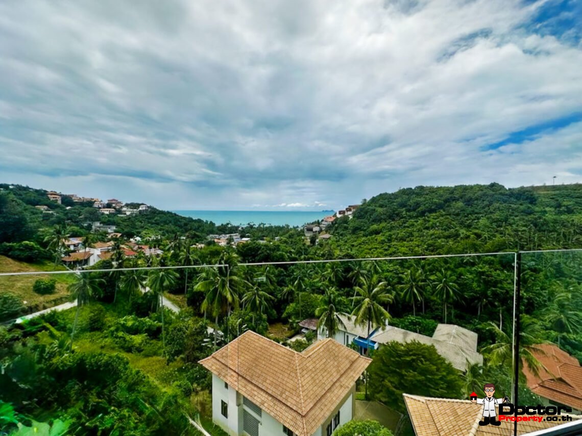 New 4 Bedroom Pool Villa with Sea View in Bang Por, Koh Samui – For Sale