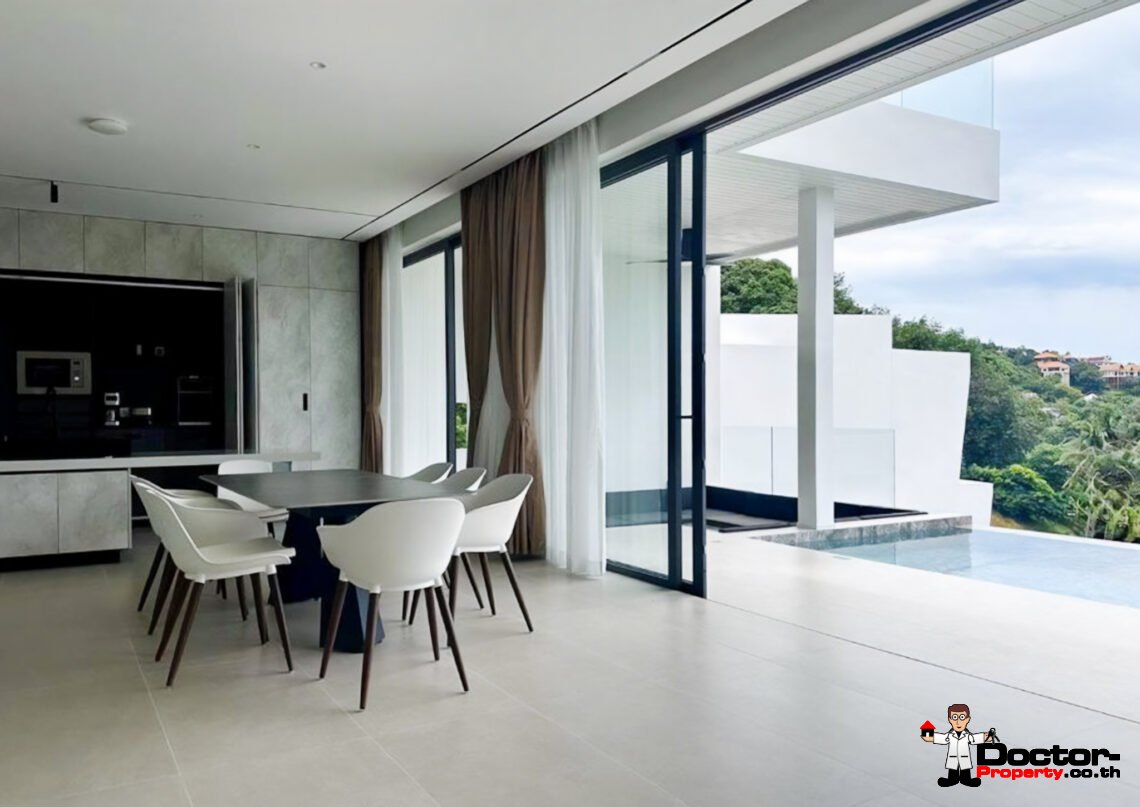 New 4 Bedroom Pool Villa with Sea View in Bang Por, Koh Samui – For Sale