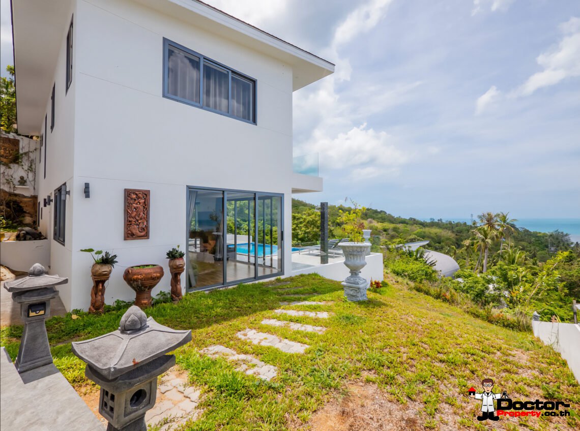Two Pool Villa 5 Bedroom with Sea View in Hua Thanon, Koh Samui – For Sale