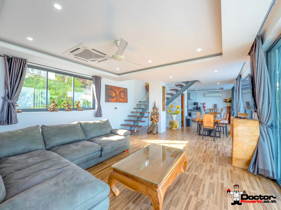 Two Pool Villa 5 Bedroom with Sea View in Hua Thanon, Koh Samui – For Sale