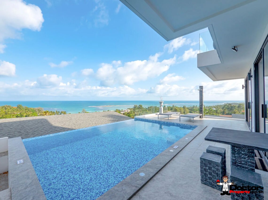 Two Pool Villa 5 Bedroom with Sea View in Hua Thanon, Koh Samui – For Sale