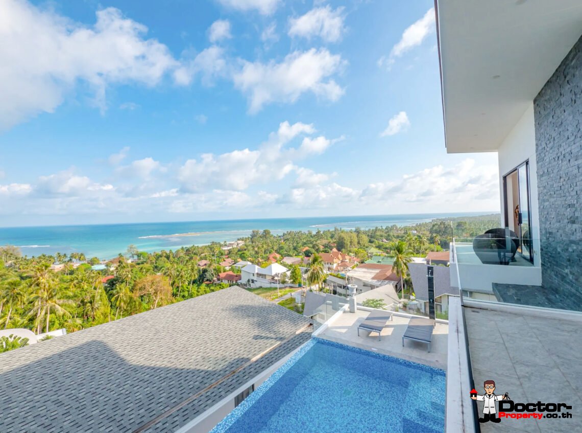 Two Pool Villa 5 Bedroom with Sea View in Hua Thanon, Koh Samui – For Sale