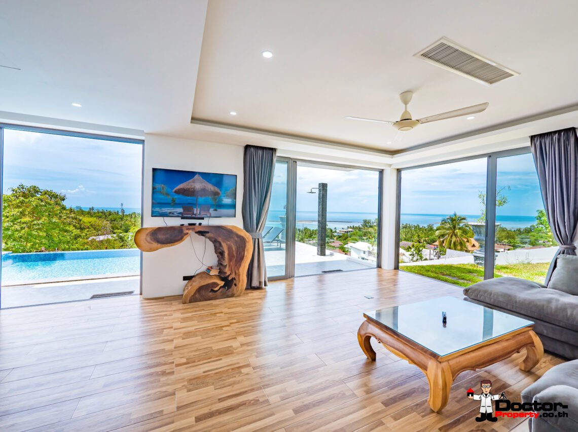Two Pool Villa 5 Bedroom with Sea View in Hua Thanon, Koh Samui – For Sale