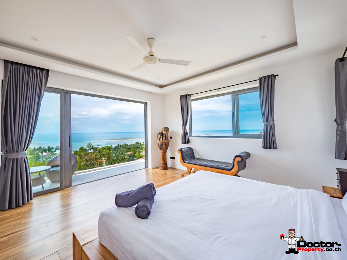 Two Pool Villa 5 Bedroom with Sea View in Hua Thanon, Koh Samui – For Sale