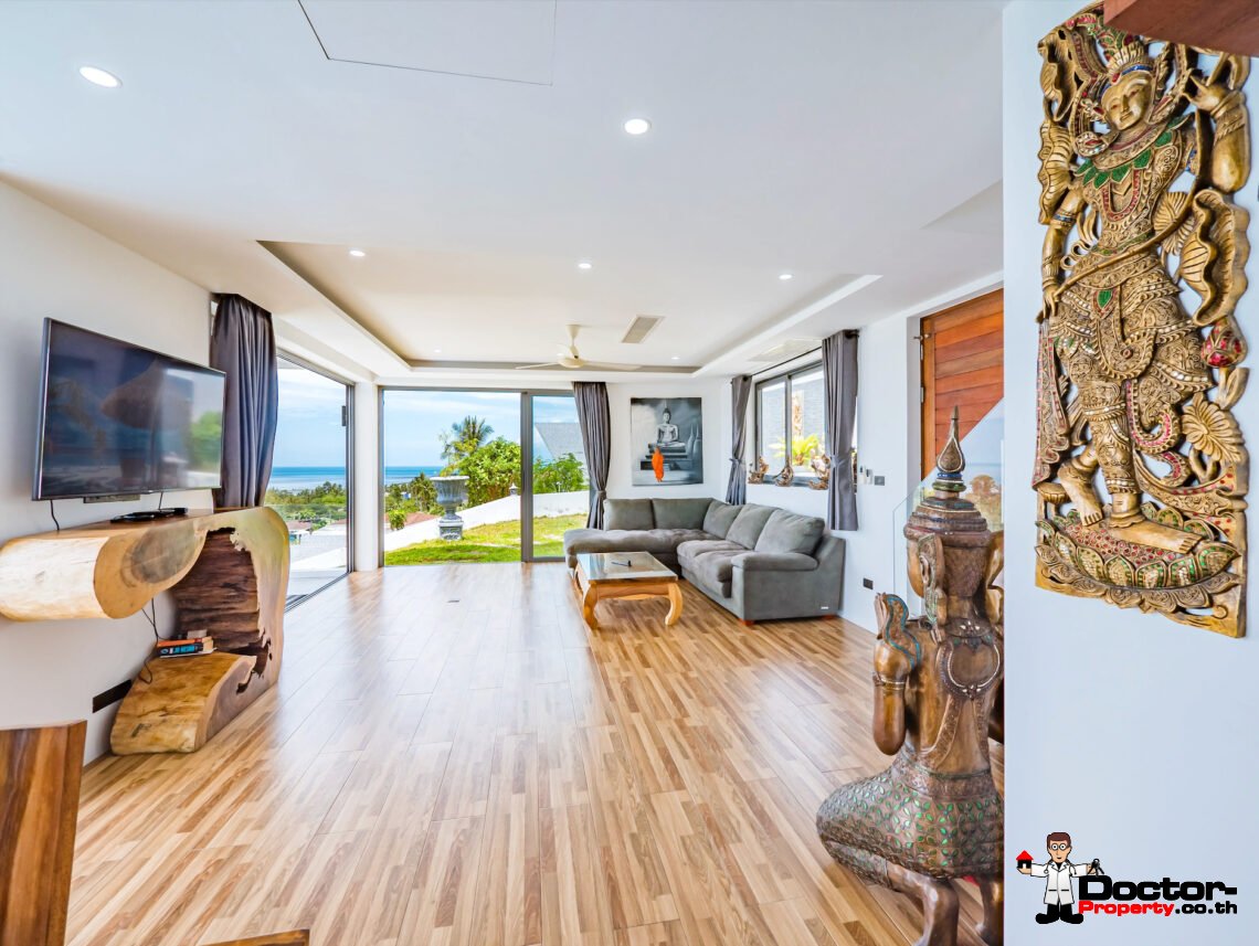 Two Pool Villa 5 Bedroom with Sea View in Hua Thanon, Koh Samui – For Sale