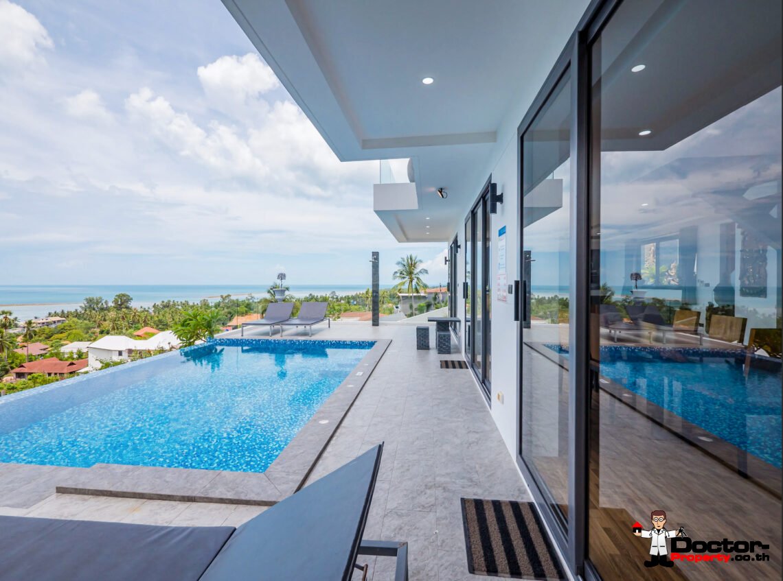 Two Pool Villa 5 Bedroom with Sea View in Hua Thanon, Koh Samui – For Sale