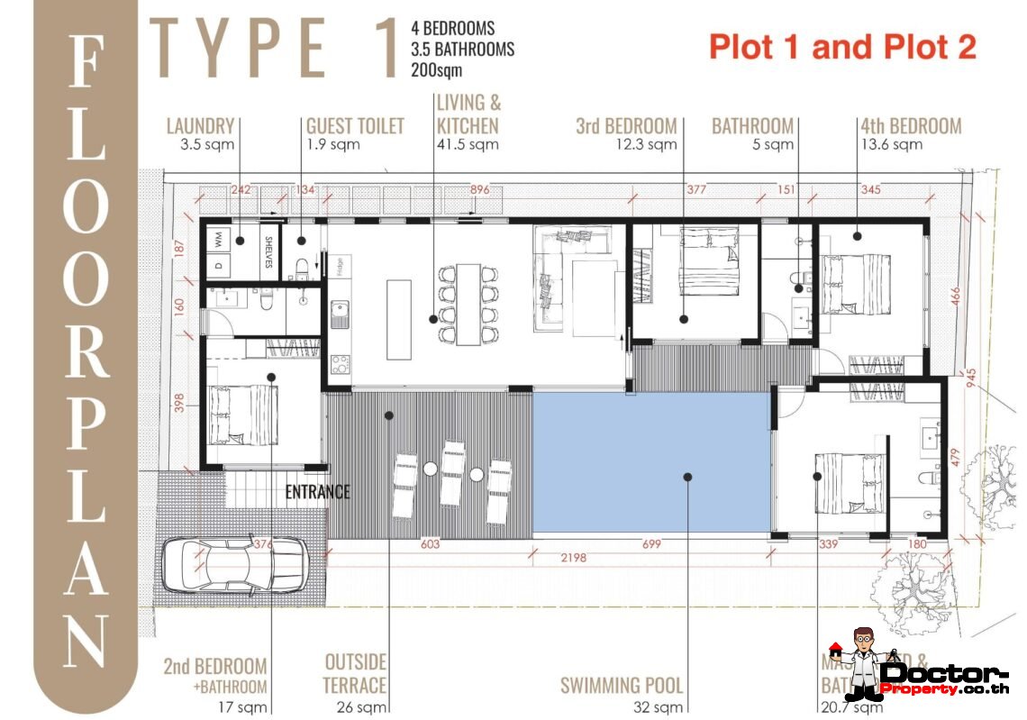 Tropical 3-4 Bedroom Pool Villa with Sea View in Lamai, Koh Samui – For Sale