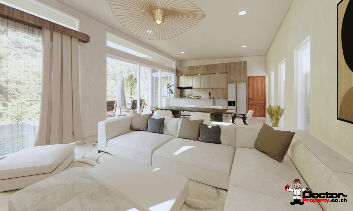 Tropical 3-4 Bedroom Pool Villa with Sea View in Lamai, Koh Samui – For Sale