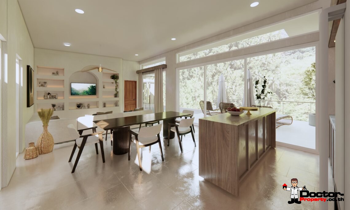 Tropical 3-4 Bedroom Pool Villa with Sea View in Lamai, Koh Samui – For Sale