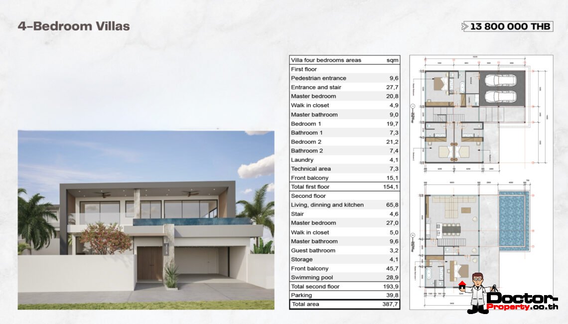 4 Bedroom Pool Villa in Plai Laem, Koh Samui – For Sale