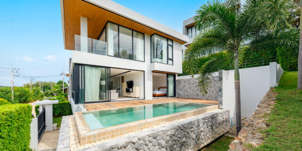 Modern 3 Bedroom Private Pool Villa with Partial Sea View in Plai Laem, Koh Samui – For Sale