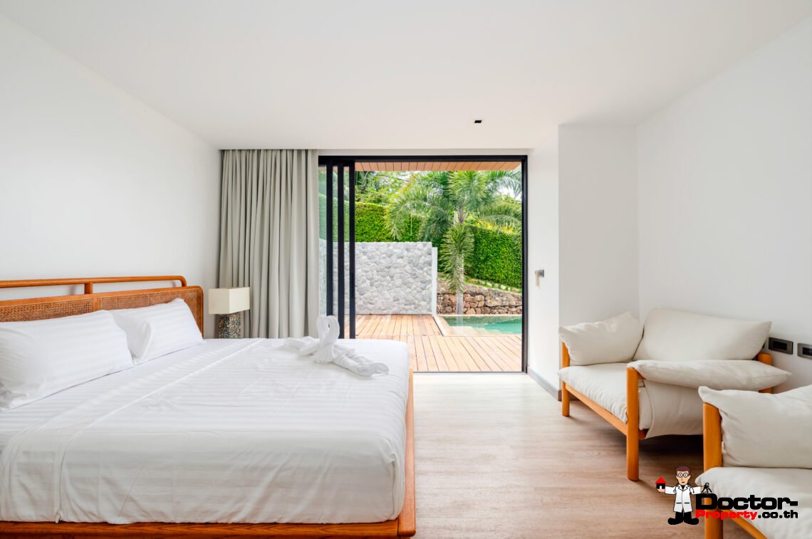 Modern 3 Bedroom Private Pool Villa with Partial Sea View in Plai Laem, Koh Samui – For Sale