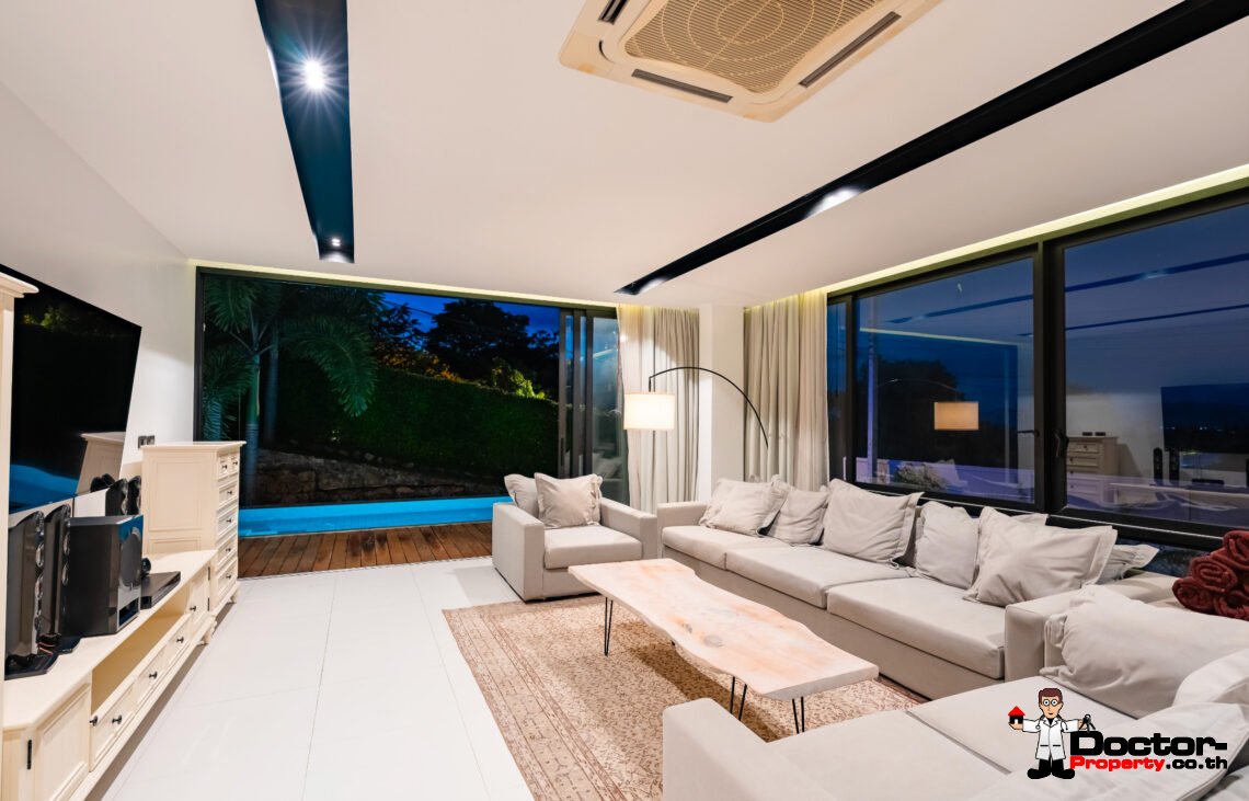 Modern 3 Bedroom Private Pool Villa with Partial Sea View in Plai Laem, Koh Samui – For Sale