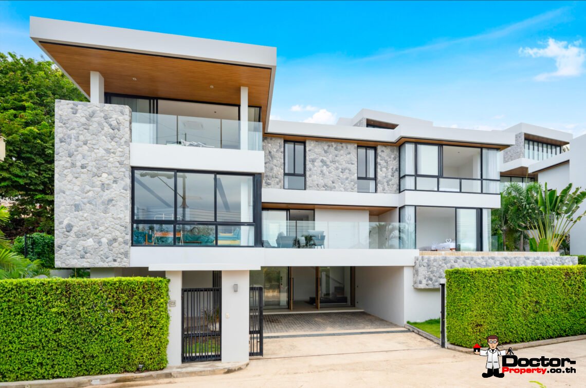Modern 4 Bedroom Private Pool Villa with Partial Sea View in Plai Laem, Koh Samui – For Sale