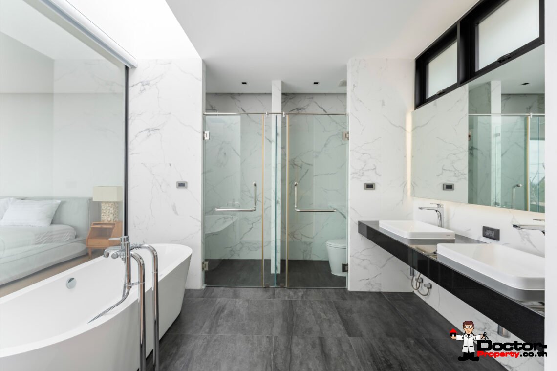 Modern 4 Bedroom Private Pool Villa with Partial Sea View in Plai Laem, Koh Samui – For Sale