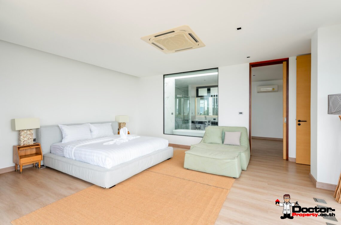 Modern 4 Bedroom Private Pool Villa with Partial Sea View in Plai Laem, Koh Samui – For Sale