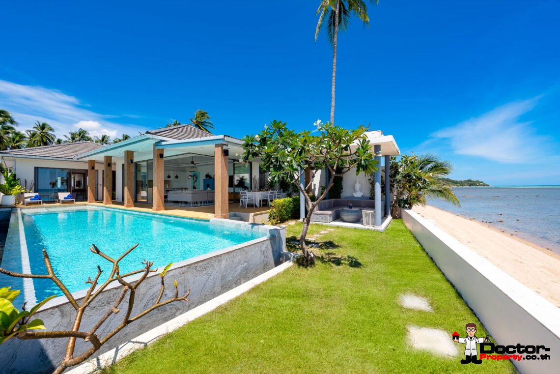 3 Bedroom Beachfront Villa in Bang Kao, Koh Samui – For Sale