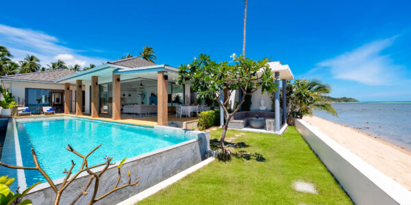3 Bedroom Beachfront Villa in Bang Kao, Koh Samui – For Sale