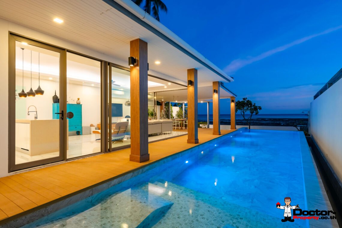 3 Bedroom Beachfront Villa in Bang Kao, Koh Samui – For Sale
