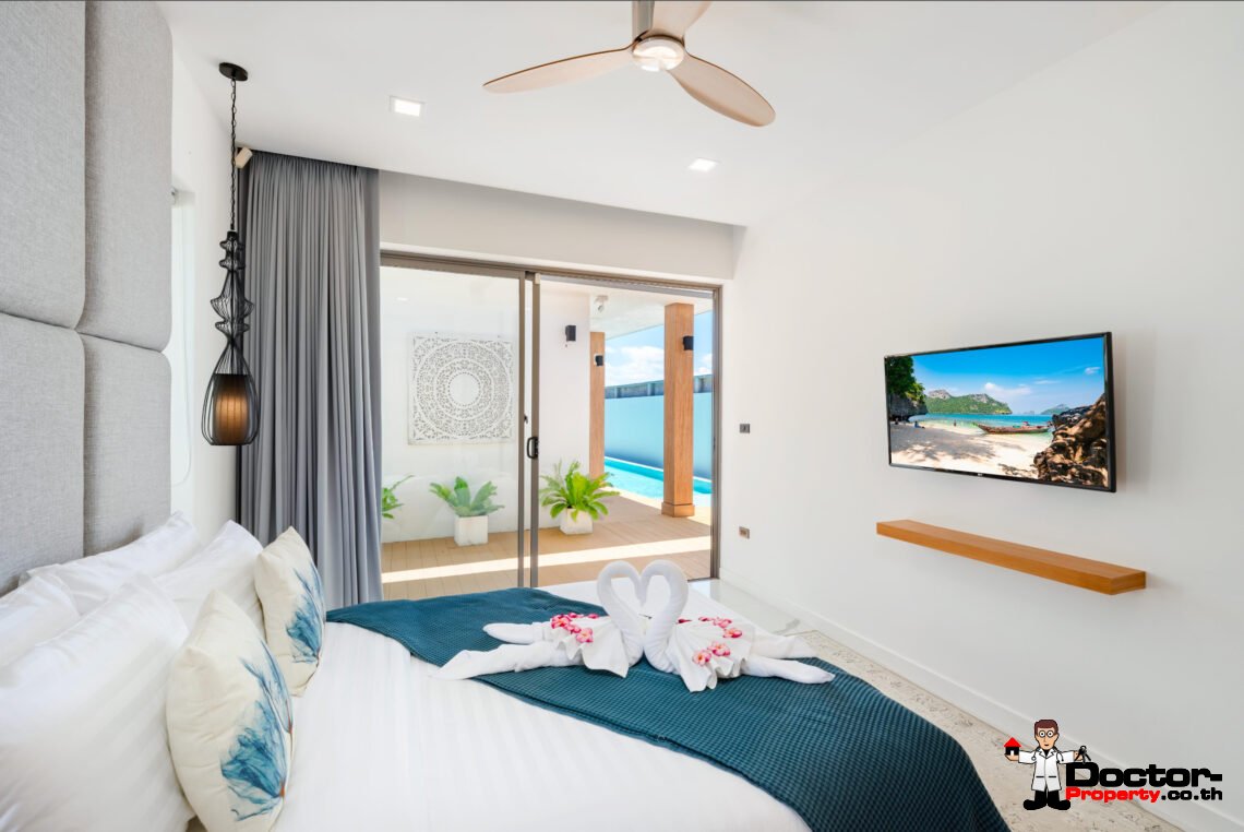 3 Bedroom Beachfront Villa in Bang Kao, Koh Samui – For Sale