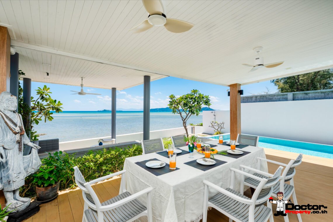 3 Bedroom Beachfront Villa in Bang Kao, Koh Samui – For Sale